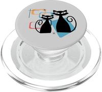 Retro Atomic Age Mid-Century Twin Cat Vintage Modern Design PopSockets PopGrip per MagSafe