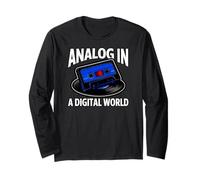 Retro Audiophile Analog in A Digital World Cassette Maglia a Manica