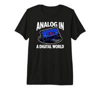 Retro Audiophile Analog in A Digital World Cassette Maglietta Premium