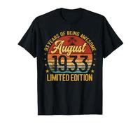 Retro August 1933 Limited Edition 93-Year-Old 93° Compleanno Maglietta