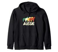 Retro Aussie Puppy Australian Shepherd Dog Proprietario Felpa con Cappuccio