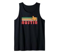 Retro Austin Texas Vintage 70s Tramonto Silhouette Art Canotta