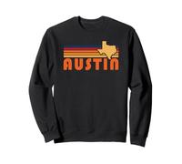 Retro Austin Texas Vintage 70s Tramonto Silhouette Art Felpa
