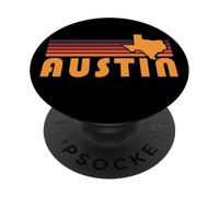 Retro Austin Texas Vintage 70s Tramonto Silhouette Art PopSockets PopGrip Adesivo