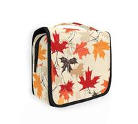 Retro Autunno Foglie d'Acero Borse da toilette con gancio appeso Borsa da toilette leggera per le donne Accessori da viaggio