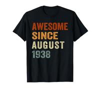 Retro Awesome Since August 1938 88 Anni 88th Birthday Maglietta