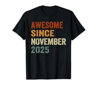 Retro Awesome Since November 2025 1 Anni 1 ° Compleanno Maglietta