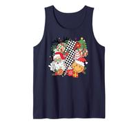 Retro Babbo Natale Discoteca Natale Sorriso Faccia Pan di Zenzero Vacanza Canotta