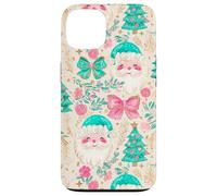 Retro Babbo Natale Ragazza Rosa Albero di Natale stravagante Holiday Art Custodia per iPhone 13