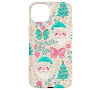 Retro Babbo Natale Ragazza Rosa Albero di Natale stravagante Holiday Art Custodia per iPhone 15 Plus