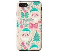 Retro Babbo Natale Ragazza Rosa Albero di Natale stravagante Holiday Art Custodia per iPhone SE (2020) / 7/8