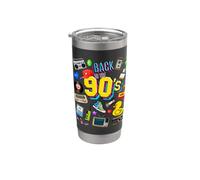Retro Back To 90's, Nostalgia per gli anni Novanta Grafica Bicchiere termico in acciaio inox doppia parete
