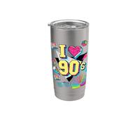 Retro Back To 90's Novelty Graphic T-Shirts & Cool Designs Bicchiere termico in acciaio inox doppia parete