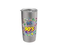 Retro Back To 90's Novelty Graphic T-Shirts & Cool Designs Bicchiere termico in acciaio inox doppia parete