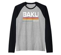 Retro Baku Azerbaigian Abbigliamento Capitale azera Maglia con Maniche Raglan