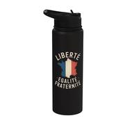 Retro Bandiera Francia Libertà Uguaglianza Fraternità Patriottico Meme Stainless Steel Insulated Water Bottle