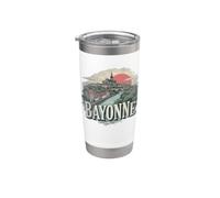 Retro Bayonne paesaggio vintage souvenir Bicchiere termico in acciaio inox doppia parete