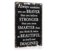 Retro Be Brave Stay Strong Affirmation Wall Hanging 8x12 Inch