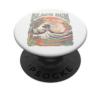 Retro Beach Bum Surf Wave Vintage Tropical Tramonto Estetica PopSockets PopGrip Adesivo