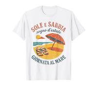 Retro Beach Lover Sun Flip Flop Sand Summer Dream Vacation Maglietta