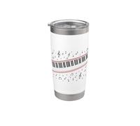 Retro Beat It Piano Rhythm Music Keyboard Player Bicchiere termico in acciaio inox doppia parete