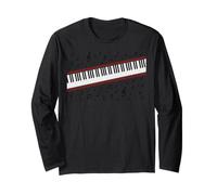 Retro Beat It Piano Rhythm Music Keyboard Player Maglia a Manica