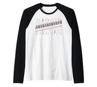 Retro Beat It Piano Rhythm Music Keyboard Player Maglia con Maniche Raglan