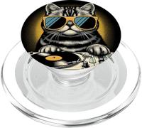 Retro Beats Feline DJ Cat Retro Synthwave Kitty Mix PopSockets PopGrip per MagSafe