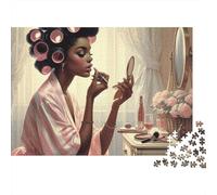 Retro Beauty Puzzle 1000 Pezzi Makeup Time in Cartone Per Adulti Decorare Casa Passare Il Tempo Set Completo Offerta Speciale Con Poster 52x38cm/1000pcs
