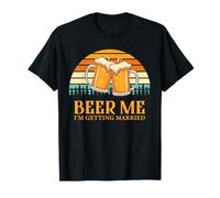 Retro Beer Me Getting Married Funny Drinking Team Beer Lover Maglietta