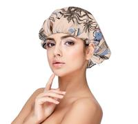 Retro Belle Barche Palme,Cuffia da notte in raso per adulti - Cuffia da notte elastica per donna, copricapelli per la notte