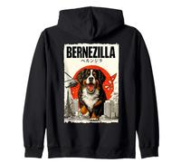 Retro Bernese Kaiju Parodia - Cool Japanese Monster Dog Lover Felpa con Cappuccio