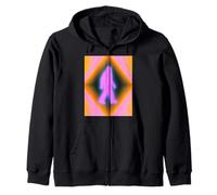 Retro Bigfoot Aura Psychedelic Rainbow Squatch Cryptozoology Felpa con Cappuccio