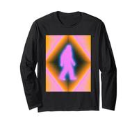 Retro Bigfoot Aura Psychedelic Rainbow Squatch Cryptozoology Maglia a Manica