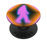 Retro Bigfoot Aura Psychedelic Rainbow Squatch Cryptozoology PopSockets PopGrip Adesivo