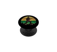 Retro Bigfoot Playing Electric Guitar Rock Sasquatch PopSockets PopGrip Adesivo