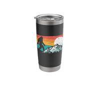 Retro Bigfoot Silhouette Rocky Mountains 80s Graphic Bicchiere termico in acciaio inox doppia parete