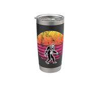 Retro Bigfoot Silhouette Tramonto Per Sasquatch Credenti Bicchiere termico in acciaio inox doppia parete