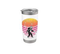 Retro Bigfoot Silhouette Tramonto Per Sasquatch Credenti Bicchiere termico in acciaio inox doppia parete