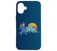 Retro Bigfoot Sun & Mountain State Flag of Colorado Graphic Custodia per iPhone 16 Plus