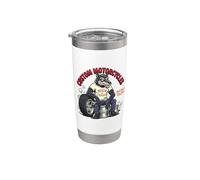 Retro Biker: Custom Motorcycles Lowbrow Wolf Rockabilly 50s Bicchiere termico in acciaio inox doppia parete
