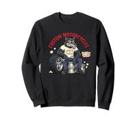 Retro Biker: Custom Motorcycles Lowbrow Wolf Rockabilly 50s Felpa