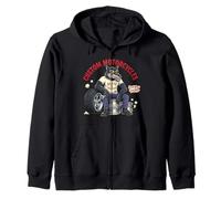 Retro Biker: Custom Motorcycles Lowbrow Wolf Rockabilly 50s Felpa con Cappuccio