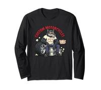 Retro Biker: Custom Motorcycles Lowbrow Wolf Rockabilly 50s Maglia a Manica