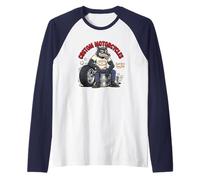 Retro Biker: Custom Motorcycles Lowbrow Wolf Rockabilly 50s Maglia con Maniche Raglan