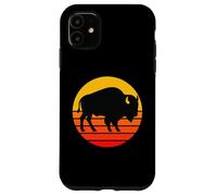 Retro Bisonte Amante Animali, Vintage Bisonte Yak Wildlife Lovers Custodia per iPhone 11