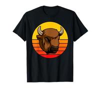 Retro Bisonte Amante Animali, Vintage Bisonte Yak Wildlife Lovers Maglietta