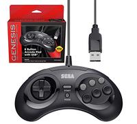 Retro-Bit - Controller USB ufficiale Sega Genesis 8 pulsanti Arcade Pad per Sega Genesis Mini, Nintendo Switch, PC, Mac, Steam, RetroPie, Raspberry Pi, porta USB, colore: Nero
