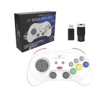 Retro-Bit SEGA Saturn Pro Wireless Controller Nintendo Switch 2.4 GHz - Saturno e ricevitore USB incluso, edizione bianca