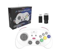 Retro-Bit SEGA Saturn Pro Wireless Controller Nintendo Switch 2.4 GHz - Saturno e ricevitore USB incluso, edizione bianca